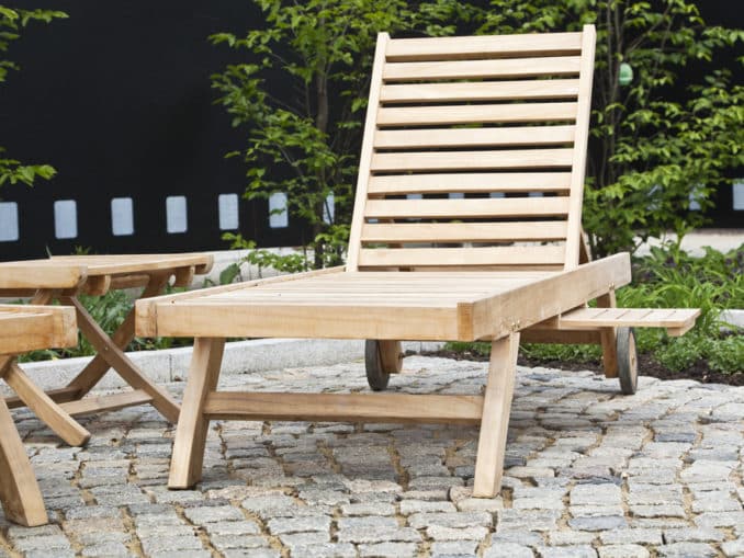 Gartenliege Holz geschwungen Terrasse &Garten