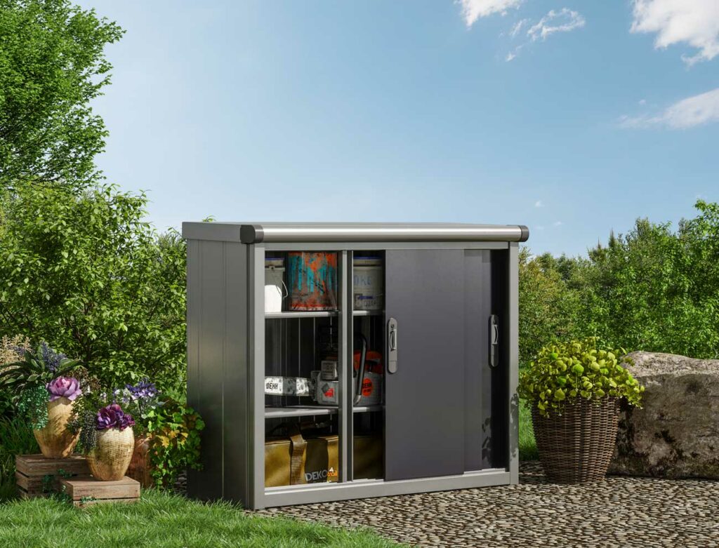 Geräteschrank Größe 135x51 cm, Höhe 110 cm, Dachlast 150 kg/m2