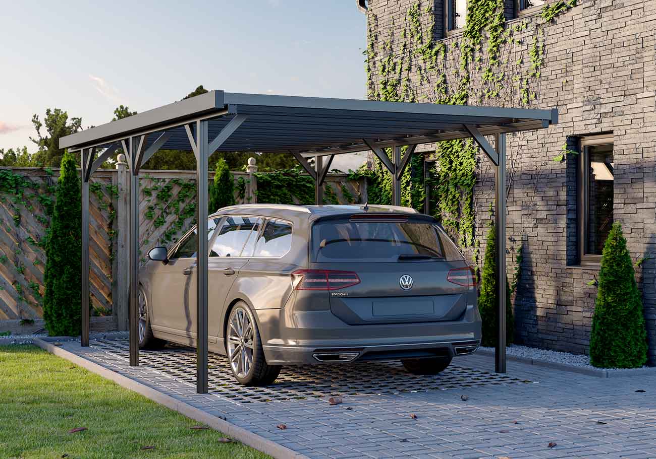 Carport Aluminium Ca 5x3 M Anthrazit RAL7016 Aluminiumcarport 