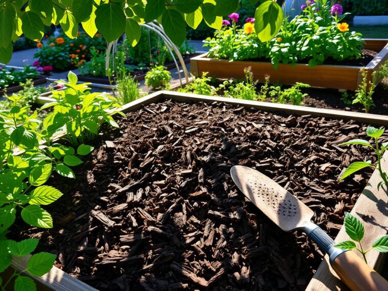 Hochbeet befüllen mit Rindenmulch